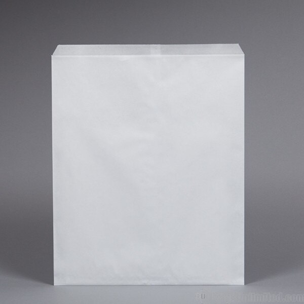 Flat Merchandise Bags. White Kraft